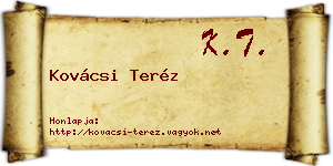 Kovácsi Teréz névjegykártya